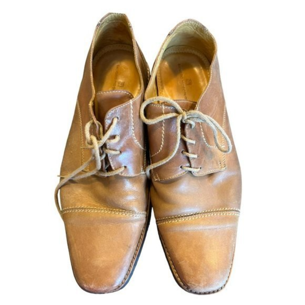 SANDRO MOSCOLONI Bryan Cap Toe Derby Brown Oxford Shoes Mens 13D